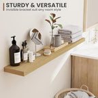 72 Inch Floating Shelves, 8 Inch Deep Floating Shelves for Wall, Hanging Shelf with Invisible Brackets, Deep Shelves for Bath