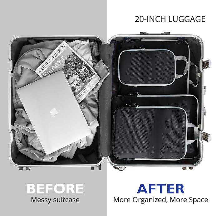 Compression Packing Cubes, 10 Set Packing Cubes for Travel Compression, Lightweight Compressible Package Organizer for Carry 