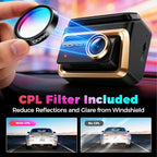 DDPAI 4K 3-Channel Dash Cam,Dashcam for Cars with 128G eMMC+CPL,Front & Rear & Inside(2160P+2160P+1080P),Dual STARVIS 2 Senso