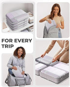 Percover Compression Packing Cubes 6-Piece Set, Packing Cubes Compression for Travel with Multi-Size Organization, Travel Org