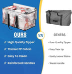 RoomHacks Clear Heavy Duty Extra Large Storage Bags, Reinforced Handles and Double Zippers, Packing Bags Alternative to Movin