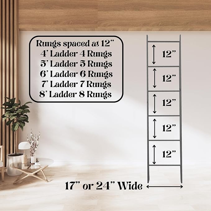 Decorative Blanket Ladder- 4FT 5FT 6FT 7FT and 8FT Tall Quilt Ladder Rack