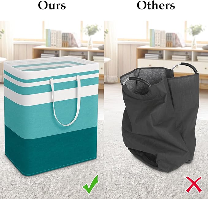 StorageRight Large Collapsible Laundry Basket Hamper with Easy Carry Handles，Freestanding Clothes Hampers for Laundry, Bedroo