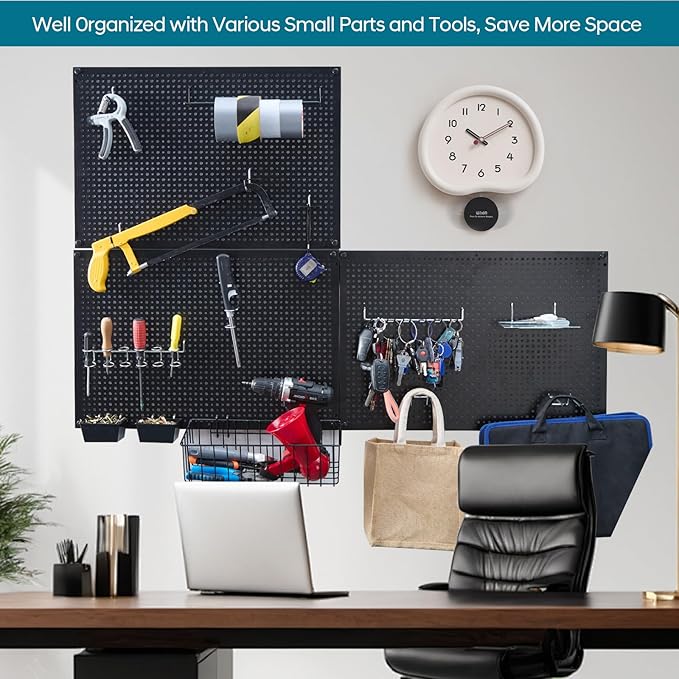 246PCS Pegboard Accessories Organizer Kit,Includes Pegboard Hooks,Bins,Baskets,Paper Towel Holder;Suitable for 1/8 and 1/4 Pe