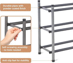 STORAGE MANIAC Expandable Shoe Rack, 12 Pairs Stackable Small Shoe Rack, Metal Adjustable Shoes Organizer for Closet, Entrywa