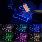 7 Color Led Car Seat Gap Organizer with 56W Fast Charger Car Console Organizer with Cup Holder Front Seat Gap Filler with USB Between Seat Cup Holder fit for Android iPhone (Black)