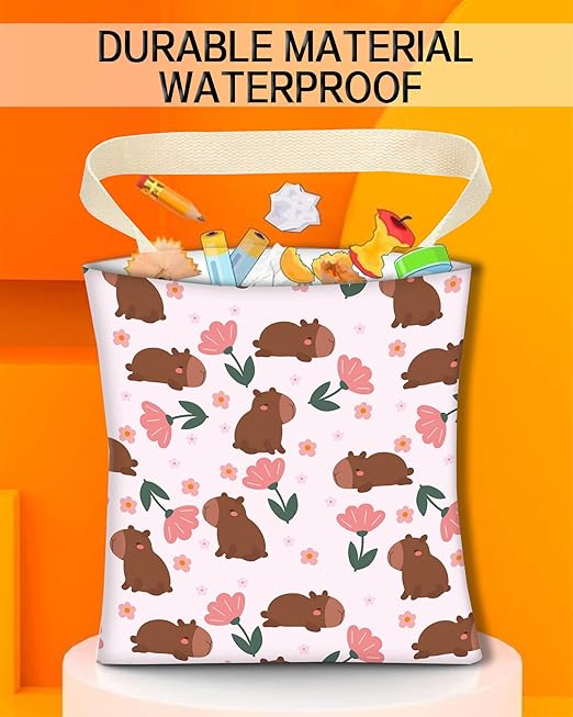 Car Trash Can, Durable Hanging Car Trash Garbage Bag, Cute Automotive Garbage Cans Organizer, Cute Brown Bear Flower