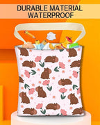 Car Trash Can, Durable Hanging Car Trash Garbage Bag, Cute Automotive Garbage Cans Organizer, Cute Brown Bear Flower