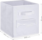 artsdi Fabric storage cubes (Set of 8) 11 Inch Cube Storage Bin, Cube storage with 8 Labels Window Cards & a Pen, Foldable cu