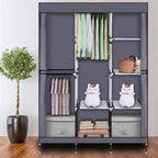 71" Portable Closet Storage Organizer Wardrobe Clothes Rack,Covered Garment Rack,Steel Tube Clothes Storage Organizer,Freesta