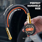 Vondior Tire Pressure Gauge with Tube (0-60 PSI), Air Pressure Gauge Certified ANSI Accurate with Large Easy to Read Glow Dial, Tire Pressure Gauge for Car Trucks Bicycle Tires