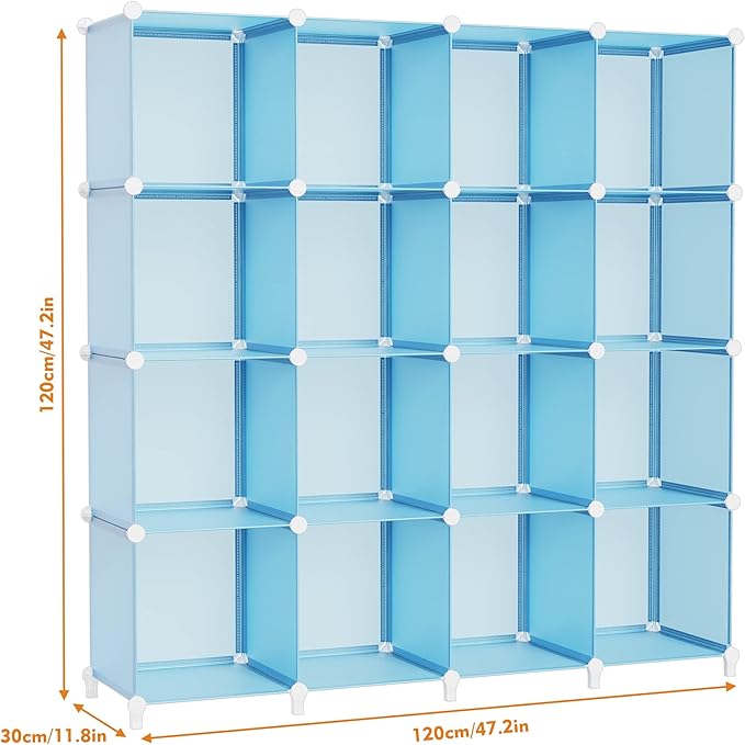 HOMIDEC Cube Storage Organizer 16-Cube Closet Organizer, Portable Closet Organizer Cubes Shelves for Clothes, Bedroom, Wardro