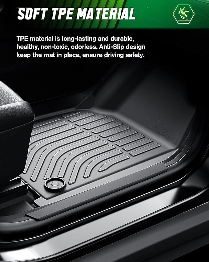 VIWIK Floor Mats Fit for Kia NIRO 2023 2024, All Weather Custom Car Mats Full Set 1st & 2nd Row, Automotive Floor Liners for NIRO 2023 2024 TPE Black Odorless Waterproof Non-Slip