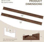 Fun Memories Long Wall Shelves Set of 2-72 Inch Floating Shelves for Wall - Picture Ledge Shelf with Lip for Storage - Wall -