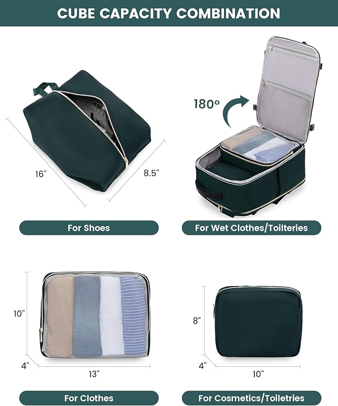 LOVEVOOK Large Travel Backpack for Women, TSA Carry on Backpack for Airplanes, 40L Personal Item Travel Bag for Women fits 17
