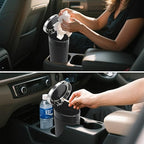 Car Trash Can Bin with Lid, Leakproof Garbage Can for Vehicle, Mini Trash Bin with 90 Attached Trash Bags, Easy to Clean Cup Holder Trash Can for Car, Home, Office
