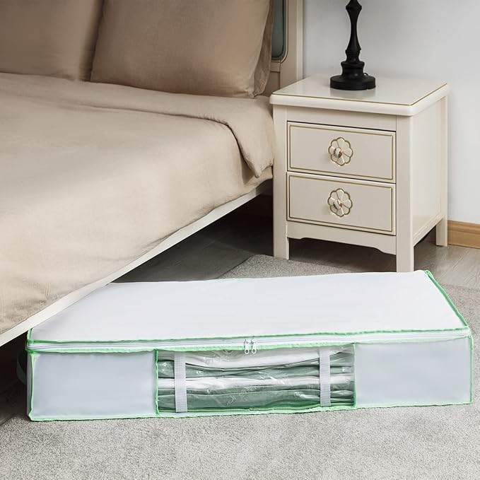 TAILI Under Bed Comforters Storage Container, Save 80% Space, Large Capacity Foldable Under Bed Storage Box for Quilts Pillow