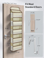 Yecaye 1 Pc 5 Tier Over the Door Organizer with 15 Pockets | 44lb Load Over the Door Storage | No Sagging Closet Organizers a
