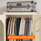 Heavy Duty Clothes Rack - Portable Foldable Wardrobe with Hanging Space on Wheels for Bedroom, Dorm, or Laundry Room Use, 81x