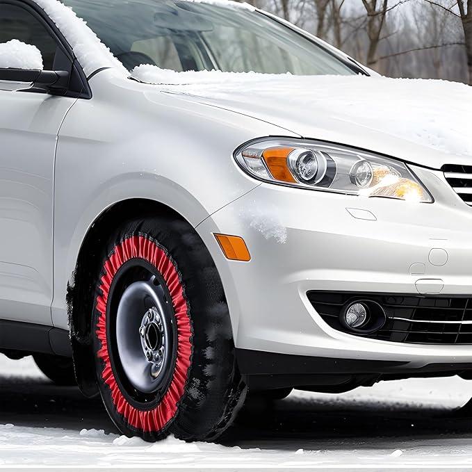 VEVOR Snow Socks for Tires - Excellent Alternative for Tire Chains, Polyester Fiber Tire Socks for Snow, Fits Car, SUV, Picku