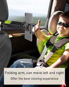 Car Headrest Tablet Holder - [3 in 1 Adjustable Extension Arm] Tablet Car Mount for Back Seat, Road Trip Essentials for Kids, for iPad Pro Air Mini, Galaxy Tab, iPhone, 6-15.6" Devices