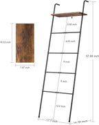 Blanket Ladder 5 Layer Wall-Leaning Blanket Rack with Shelf Decorative Blanket Ladder Shelf Metal Leaning Towel Ladder Rack f