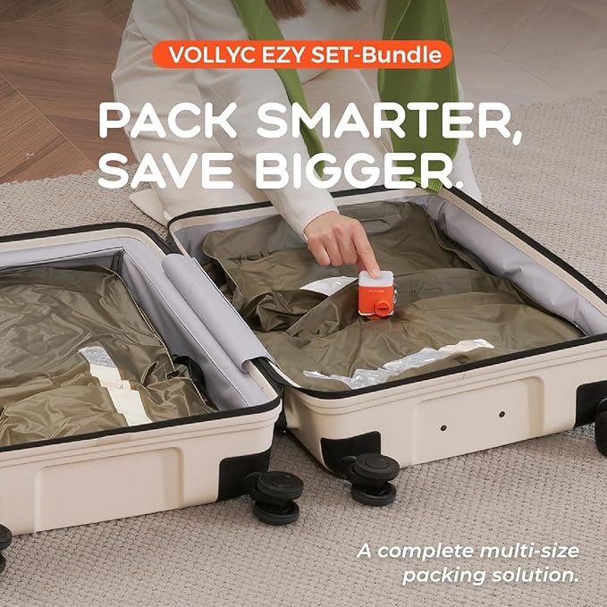 25L Vacuum Travel Bags with Wireless Pump, Compression Packing Bags for Luggage & Carry-On, Waterproof Anti-Tear Nylon, TSA-R