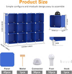 AWTATOS Cube Storage Organizer, 12 Cube Closet Organizers and Storage Shelves, DIY Stackable Bookshelf for Bedroom, Home, Adm