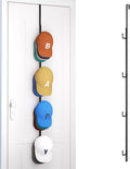 HapiRm Over Door Hat Rack - Hat Organizer with 4 Hooks Design, Hanging Baseball Cap Organizer Storage Holds Up to 20 Caps for