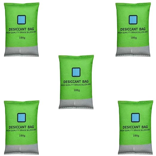 [5 Packs]100g Reusable Desiccant Packs for Storage  Moisture absorbers Bag, Desiccant Dehumidifier Bag,Dehumidifier for Home
