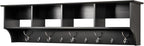 Prepac 60" Contemporary Wall Mounted Coat Rack, Coat Hooks Wall Mount with 4 Shelves, Ideal for Hallway or Entryway Storage S