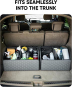Owleys Car Tote Bundle - Trunk Organizer Set - Gray Interior Accessories (Gray 21.6" + 17.7")