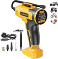 Tire Inflator Portable Air Compressor Compatible with Dewalt 20V Battery, DC 12V Car Power Supply, 160PSI Cordless Air Pump with LCD Pressure Gauge, LED Light, 5 Preset Modes for Car, Bike, Ball