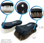 Upholstery Brush Set, Carpet and Car Cleaning Brushes, Horsehair Detailing Brush for Upholstery Cleaner, Leather, Interior, B