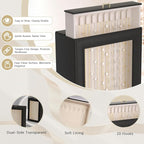 Necklace Organizer Box - 2-Layer Double-Sided Clear Lid Jewelry Storage Case, Anti-Tangle Necklaces Display Holder for Pendan