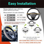 PINCTROT D Shaped Bling Comfy Steering Wheel Cover with Jumbo Crystal Rhinestones, Anti-Slip Diamond Leather, Flat Bottom 14.5-15 Inch (Colorful)