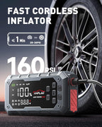 10-in-1 Car Jump Starter with Air Compressor, 8000A 160PSI Jump Starter Jump Box(All Gas/14L Diesel), PD65W Charging Battery