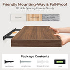 Fun Memories Floating Shelves for Wall 40 Inch Set of 3, Farmhouse Floating Shelves with Invisible Heavy Duty Bracket, 10 Inc
