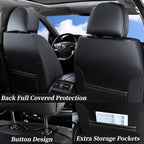 Coverado Car Seat Covers Full Set, Front Seat Cover and Back Seat Covers for Cars, Faux Leather Waterproof Seat Covers, Car S