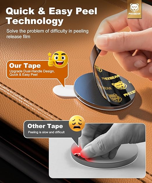 Extreme Env. Double Sided Sticky Pads for Dash Cam Mount - Outdoor Heavy Duty Strong Mounting Tape Waterproof Heat Resistant, 36Pcs 1’’ & 2’’ Adhesive Tape for Car Phone Holders