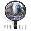 Arcylic Convex Mirror 𝟭𝟮" 𝗦𝗲𝗰𝘂𝗿𝗶𝘁𝘆 𝗠𝗶𝗿𝗿𝗼𝗿, Adjustable Fixing Bracket Wide Angle Clear View for Indoor Outdoor Driveway Parking Garage Warehouse Office (12 inch)