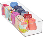 mDesign Plastic Drawer Organizer Box, Long Storage Organizer Bin Container; For Closets, Bedrooms, Use for Leggings, Socks, T