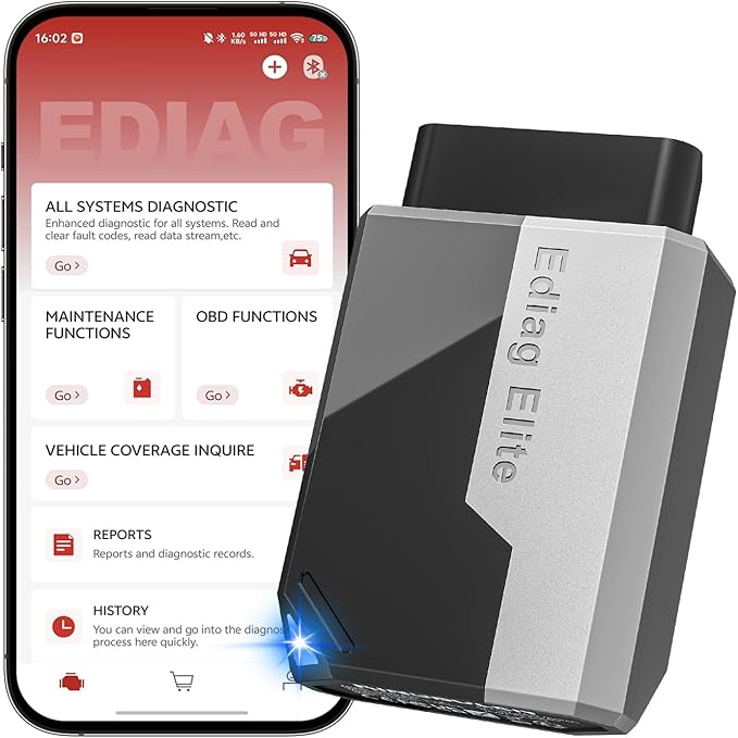 Ediag Elite KINGBOLEN Bluetooth OBD2 Scanner, Lifetime NO Cost Update Bidirectional Scan Tool for iOS & Android, Wireless Full