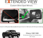 Custom GMC Sierra Blind Spot Mirrors - Compatible With 5th Gen Factory Mirrors With BSM | NXTGEN Extended View (2 Pack)