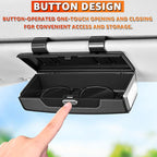 Car Sunglasses Holder for Sun Visor, Button Leather Eyeglass Hanger and Interior Storage Box