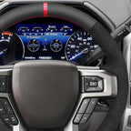 MEWANT Hand Sew Steering Wheel Cover for Ford F150 F250 F350 Expedition 2018-2021 Made of Real Leather Embossed Athsuede