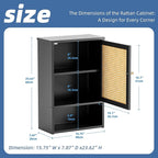 HITNET Wall Cabinet, Rattan Medicine Cabinet Over the Toilet with Adjustable Shelf, Space Saving Bathroom Hanging Storage for