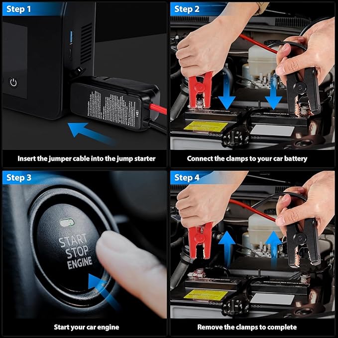 Jump Starter with Air Compressor, 4000A Car Battery Jump Starter(ALL Gas/8.0L Diesel) with 150PSI Tire Inflator 12V Car