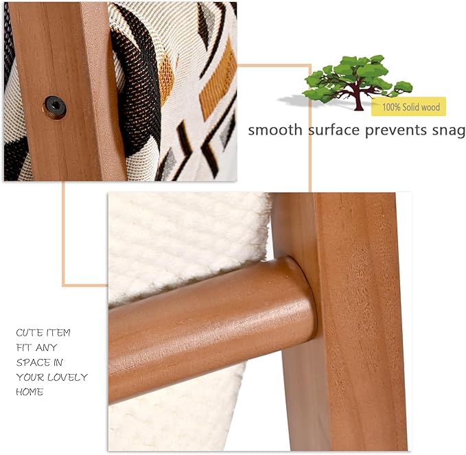 SwallowLiving 6ft Blanket Ladder, Solid Wood Towel Ladder, Rustic Decorative Ladder for Blankets, Farmhouse Wooden Quilt Rack