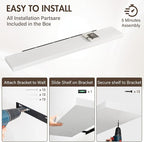 72 Inch Floating Shelves, 12" Deep Floating Shelf Wall Mounted, 72" Wall Shelves, Rustic Deep Bookshelf, Extra Deeper & Thick